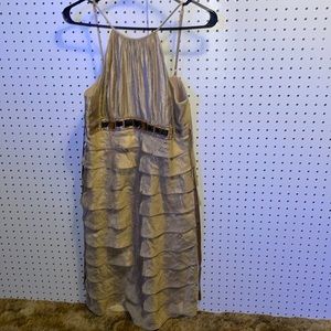 Adrianna Papell 10 gold dress